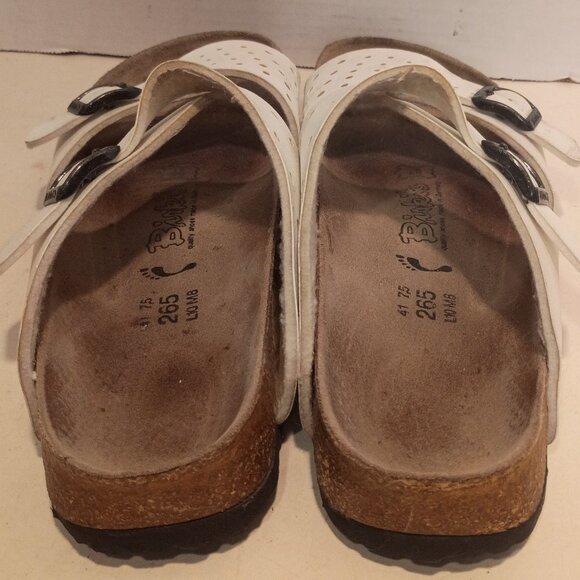 Birkenstock BIRKIS 265 Sz 41/L10-M8 Freeport Double Strap White Leather Sandal - Picture 7 of 9
